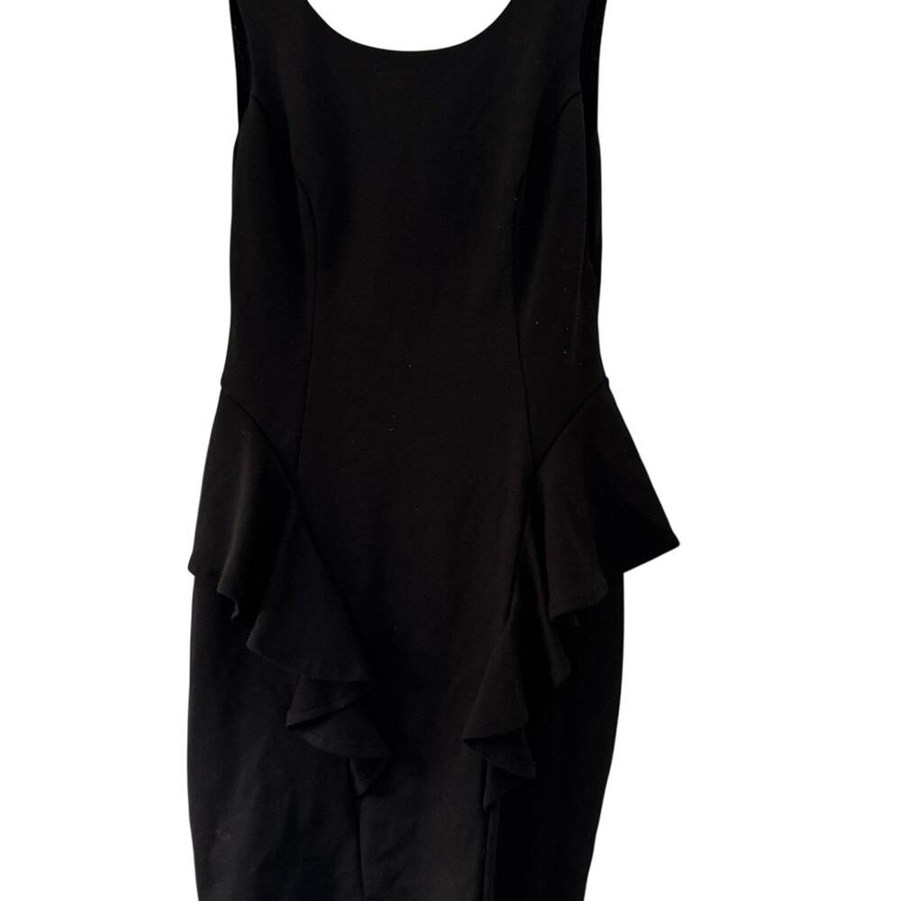 Lipsy London Black Midi Peplum Dress